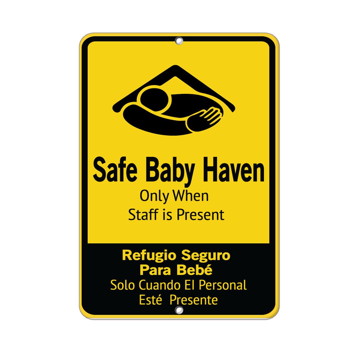 Safe Baby Haven Only When Staff is Present Style 2 Label Vinyl Decal Sticker Kit OSHA Safety Label Compliance Signs 8"