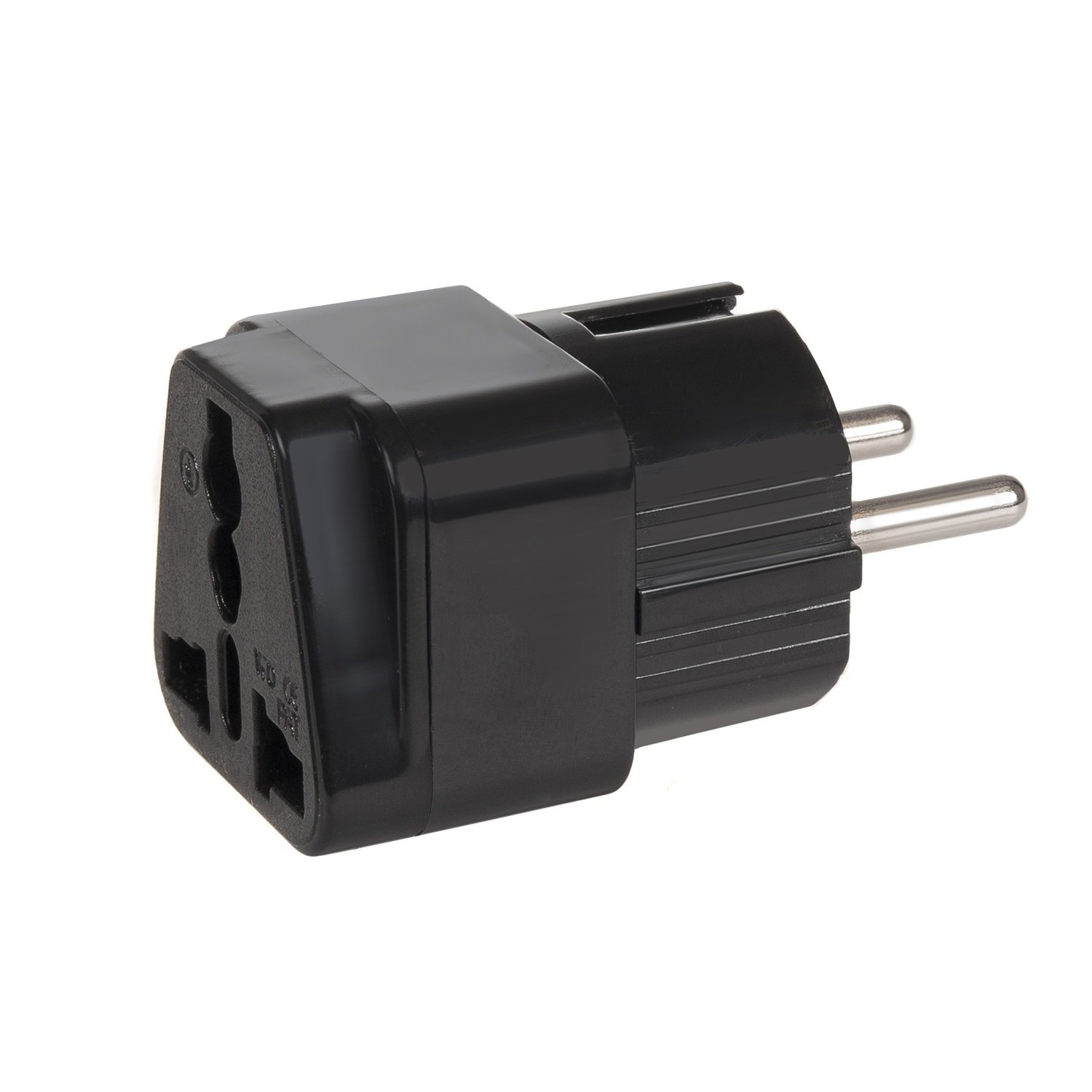 Maclean MCE154 Adattatore Corrente Presa Europea EU-UK, Nero