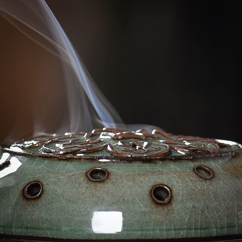 Quemador de Incienso con Tapa, Uso para Incienso de Barra o Bobina, Humo de incensario Creativo Que Sale de la Boca