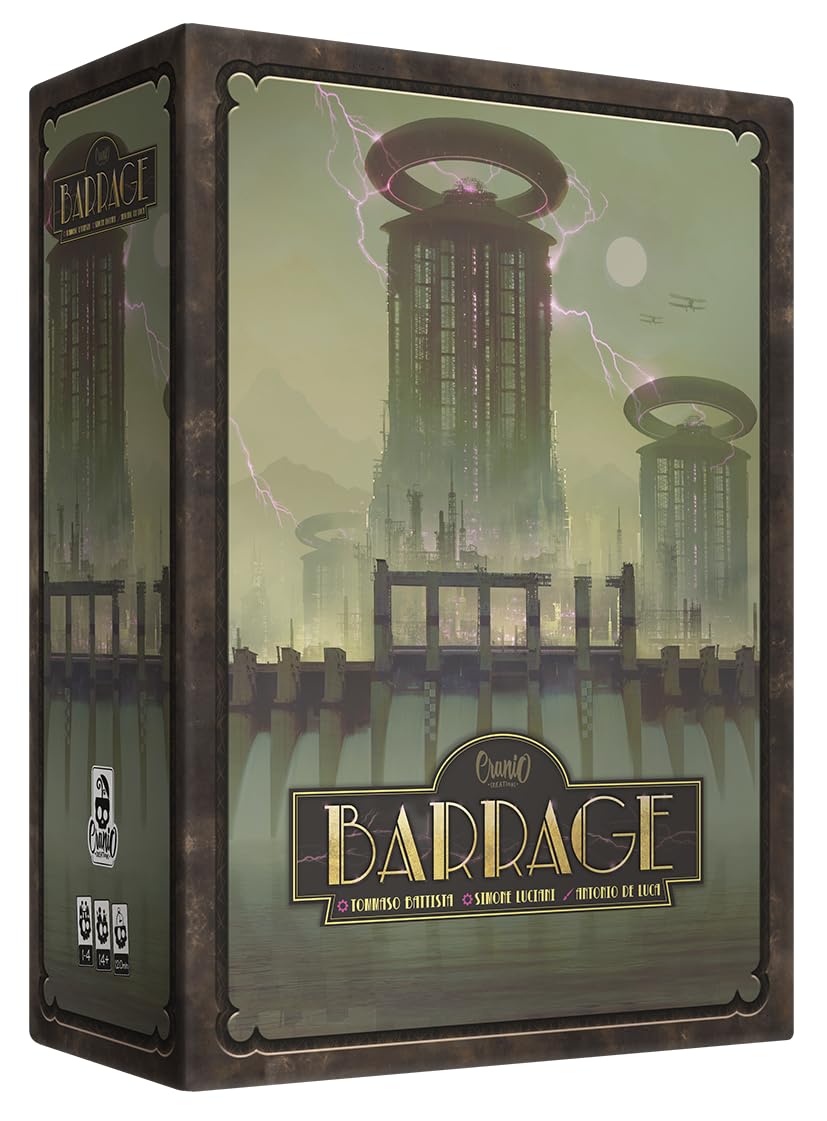 CrowD Games | Barrage: Base Game | 1-4 Players | Ages 14 and up | Strategy Board Game | Worker Placement | Engine Building | Network and Route