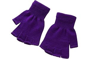 Boys' and Girls' Solid Knitted Half Finger Mittens | Typing Gloves