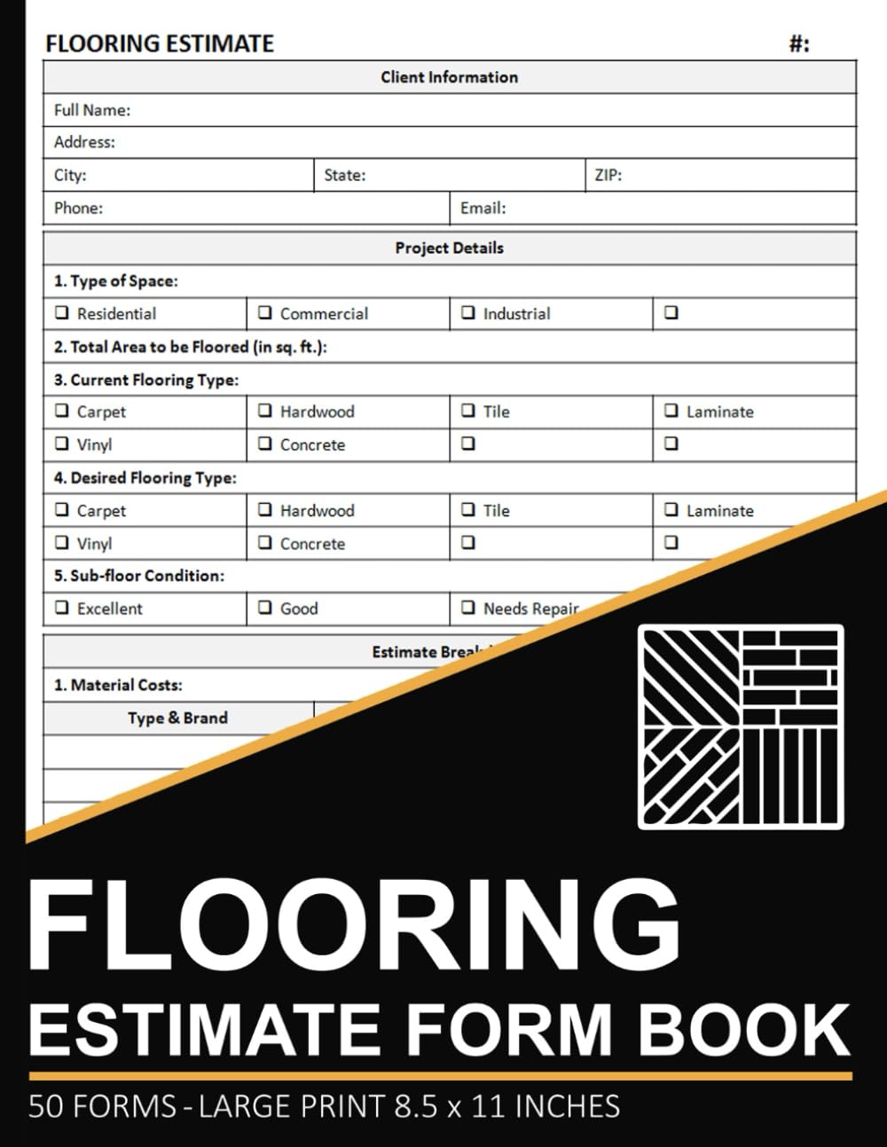 Flooring Estimate Form Book Flooring Contractor Job Estimating Forms