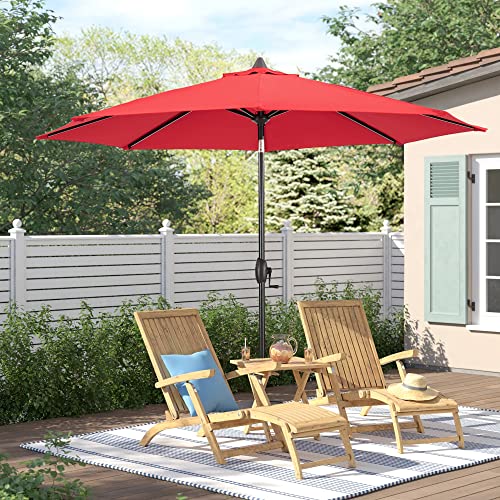 Patio Tree 9Ft Aluminum Market Umbrella Outdoor Patio Table Umbrellas with Ventilation and 5 Years Non-Fading 100% Acrylic Fabric