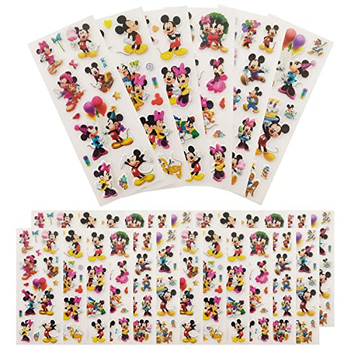 Minnie Mickey Mouse Pegatinas para Niños 380+ 3D Puffy Pegatinas, 30 Hojas Mickey de Pegatinas para...