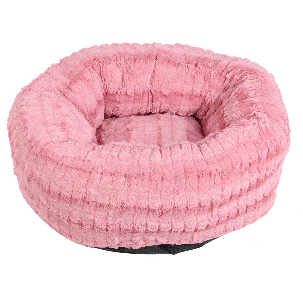 Muiltvoe Plush Pet Dog Bed Warm Soft for Small Medium Cats Dogs with Non-Slip Dirt-Proof Washable Material (Flower Grey)