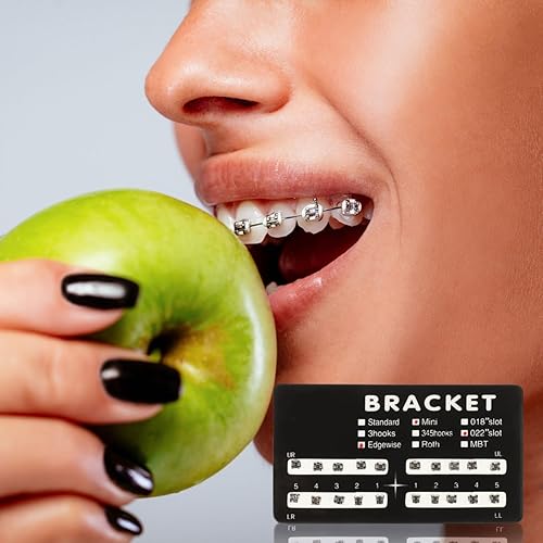 Miniatura 7 de Healifty 20 soportes de ortodoncia dental para corrección de dientes, mini soportes molares orales de acero inoxidable, soportes de dientes de