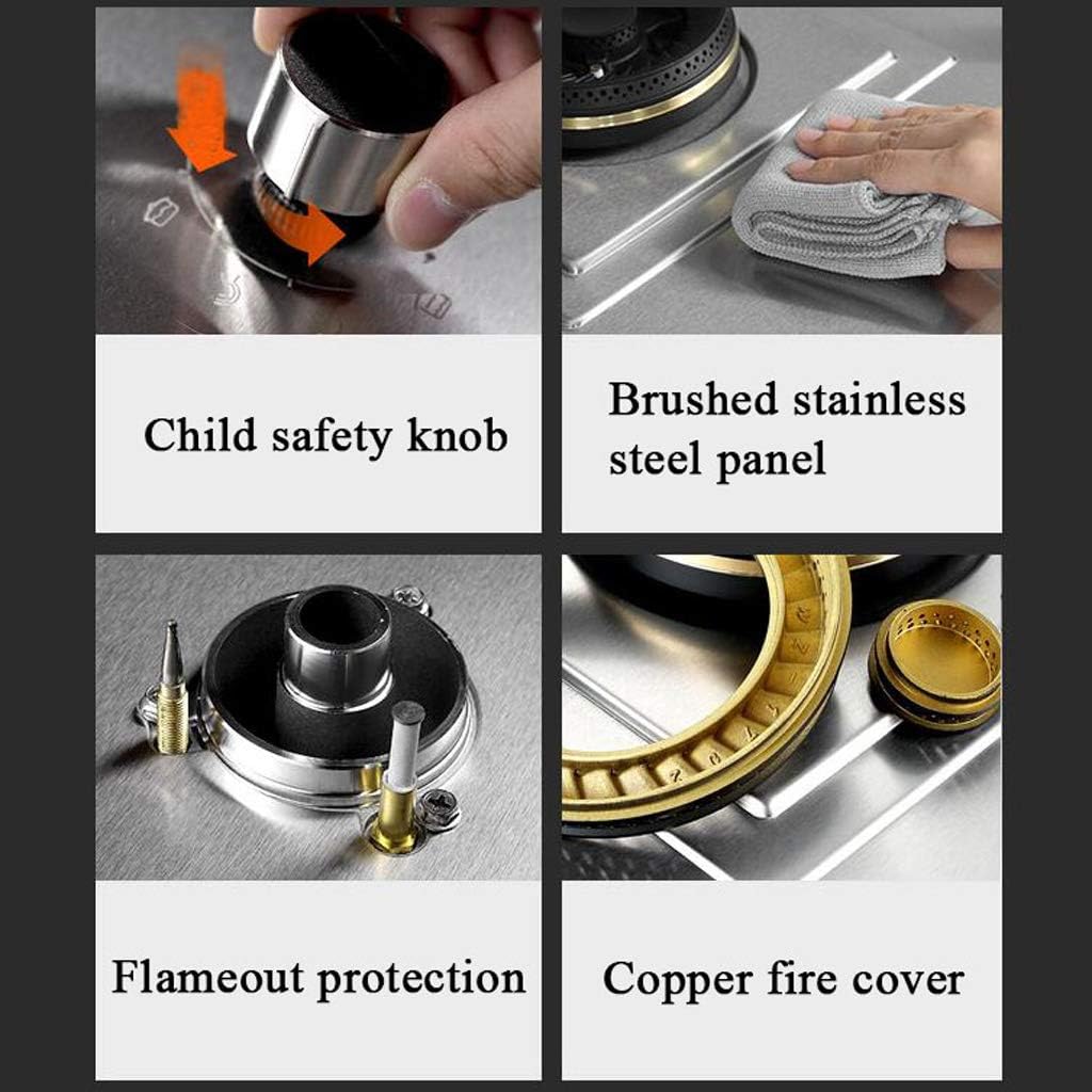 Gas Cooktop Gas Stove Stainless Steel Built In Gas Stove 3 Burners Gas Stoves Cooktop Stove Burner/Cast Iron Grate Stove-Top
