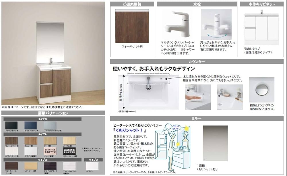 Amazon | パナソニック 洗面化粧台 シーライン 幅750 奥行530