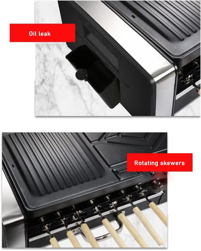 hot Pot Multifunctional Electric Oven Household Skewers Machine Smokeless Barbecue Grill Grill Shabu Hot Pot stockpots (Color : Black)