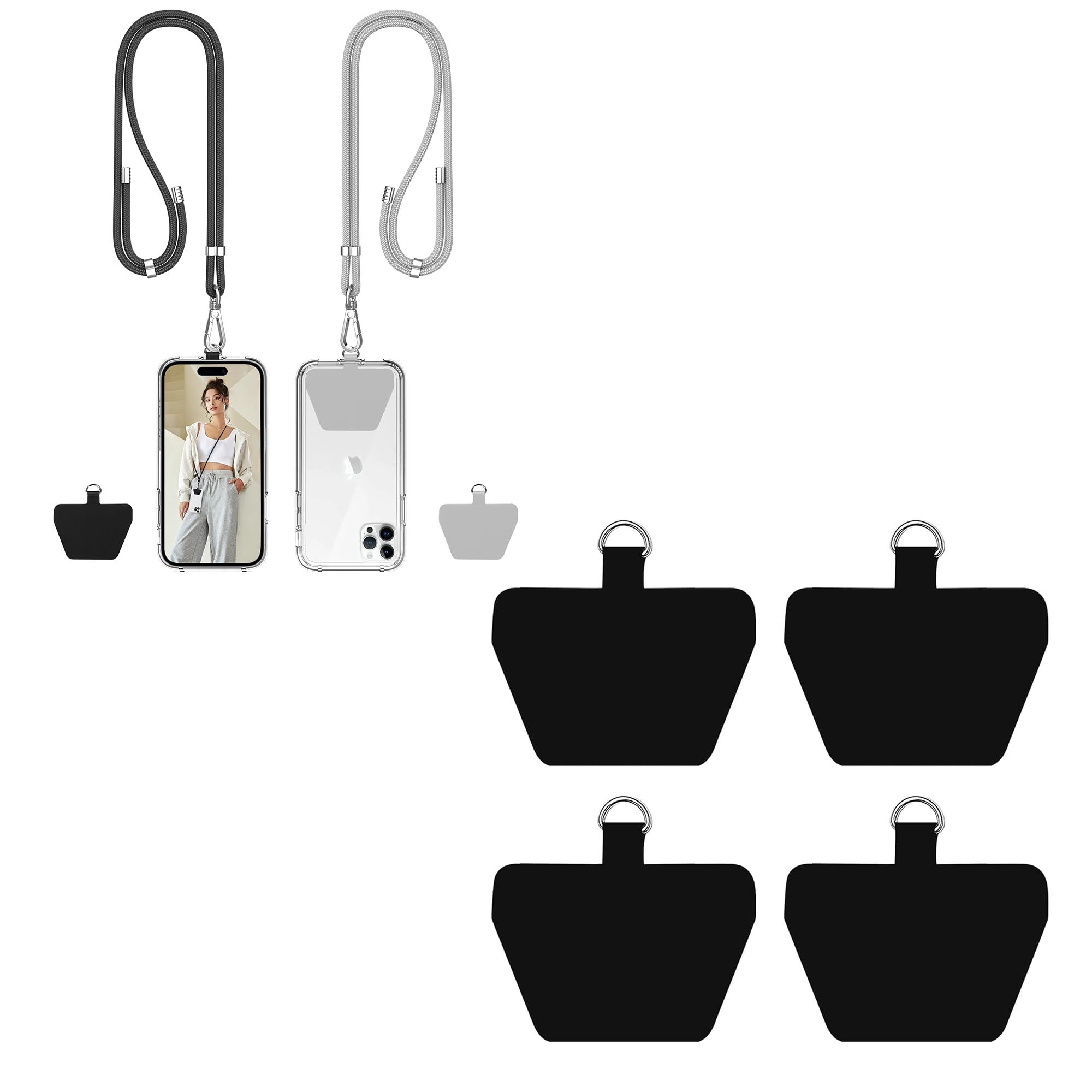 takyuPhone Lanyard, Soft Nylon Cell Phone Lanyard Crossbody Neck Adjustable Phone Strap with Tether Tabs Suitable for iPhone Android Smartphones