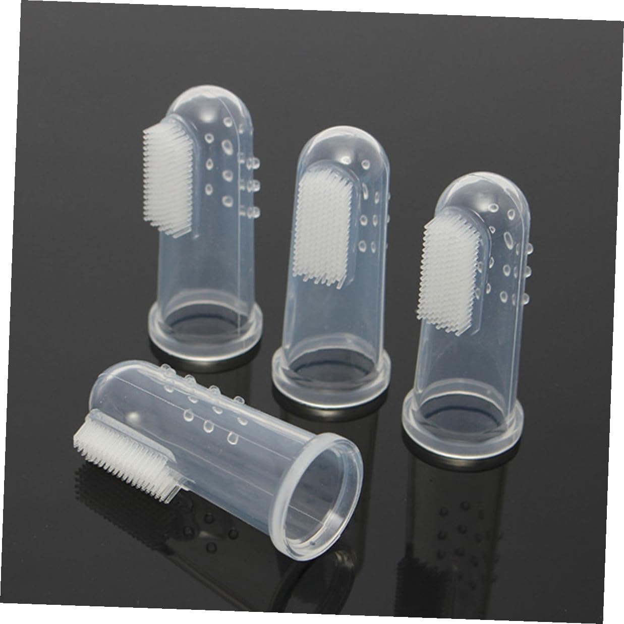 Toddmomy Lot de 4 Brosses à Dents en Silicone pour Chiens et Brosse à Dents Douce pour Animaux de Compagnie pour Petits et Grands Chiens