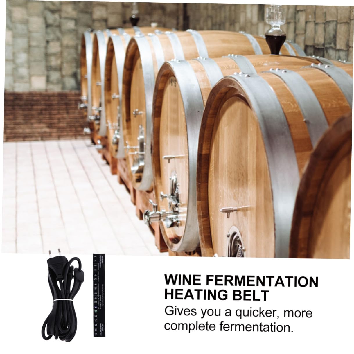 NOLITOY Cintura Riscaldante Elettrica per Fermentazione Nero in Silicone Connettore EU, Alta Efficienza per Keg e Fermentatore, Riscaldamento Completo per Birra e Vino