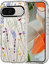 MOSNOVO Case for Google Pixel 9 & 9 Pro - Clear Slim Shockproof TPU+PC Phone Case, [6.6 Foot Drop Protection/Anti-Peel Off] - Flower Garden