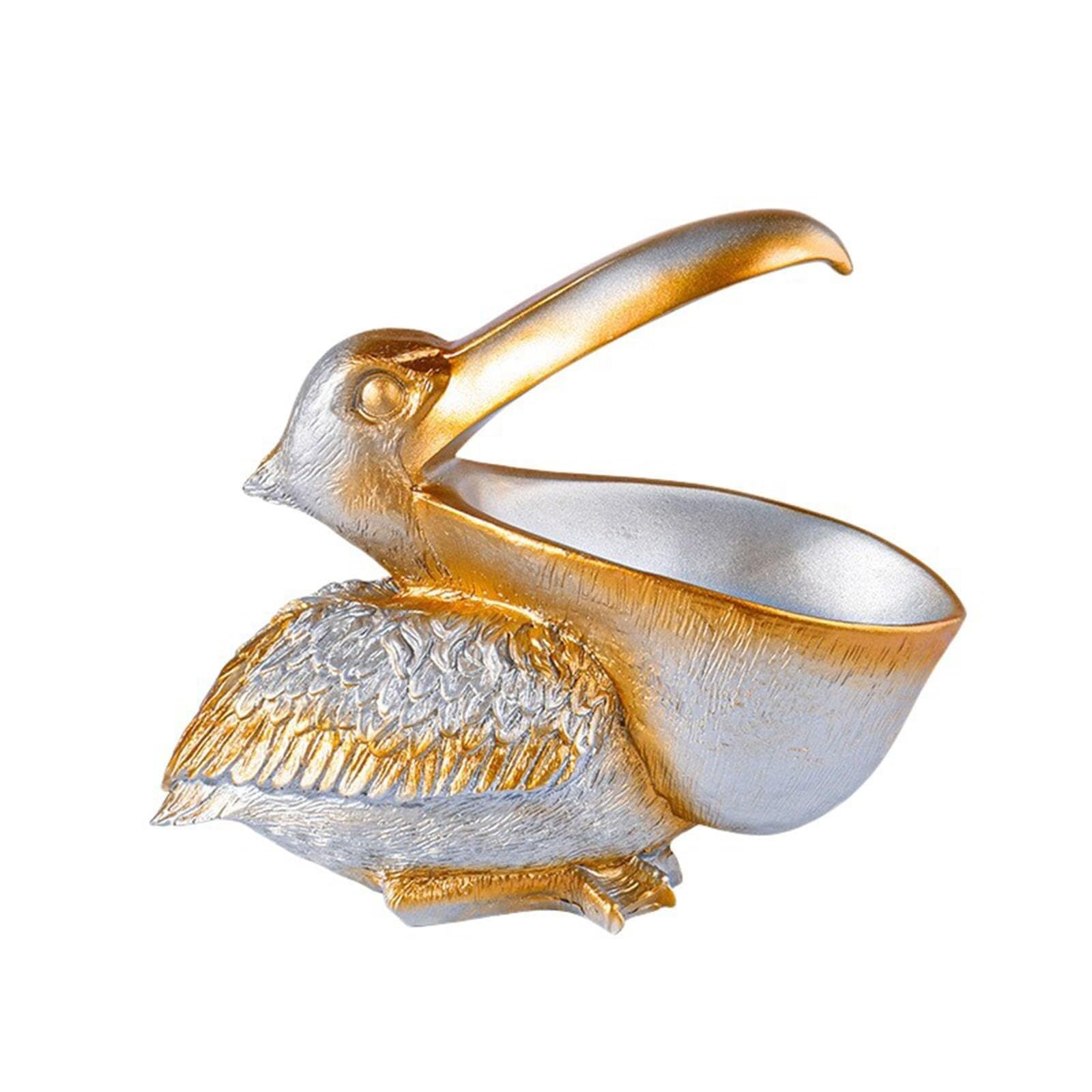 Yofab Office Cubicle Decor Birds Figurines Decor Key Bowl for Entryway Table Bird Home Ornament Coffee Table Centerpiece(Silver)