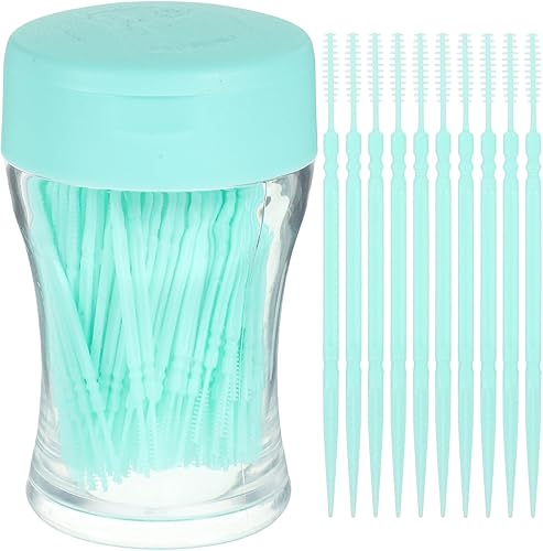 200 palillos de dientes de doble cabeza de plástico suave para el cuidado bucal interdental, palillos de hilo dental, palillos de hilo dental, hilo
