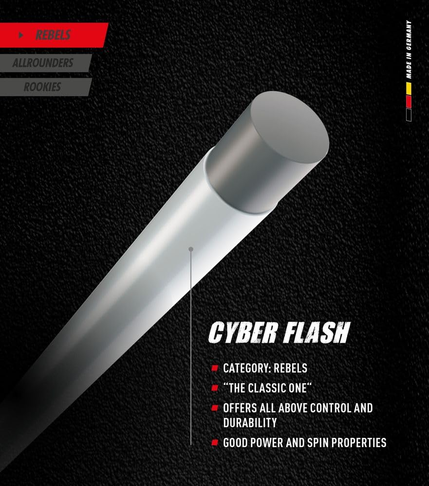 Topspin Tennissaite Cyber Flash - 220m 'The Classic One' Tennis-Saite für Gute Power und Spin Eigenschaften