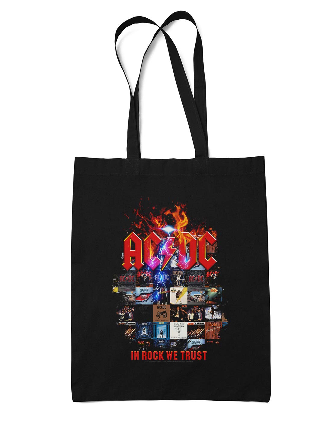 AC/DC In Rock We Trust Cover Tote Bag