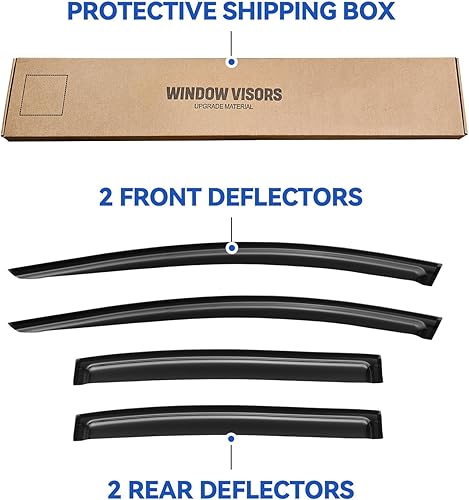 Miniatura 295 de Visores protectores de lluvia para ventana, deflectores de viento de canal exterior