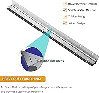 Vista 3 de 2 piezas de bisagra de piano de acero inoxidable de 2" x 18", bisagra de piano resistente de 0.060" / 1/16” de espesor con agujeros, bisagras
