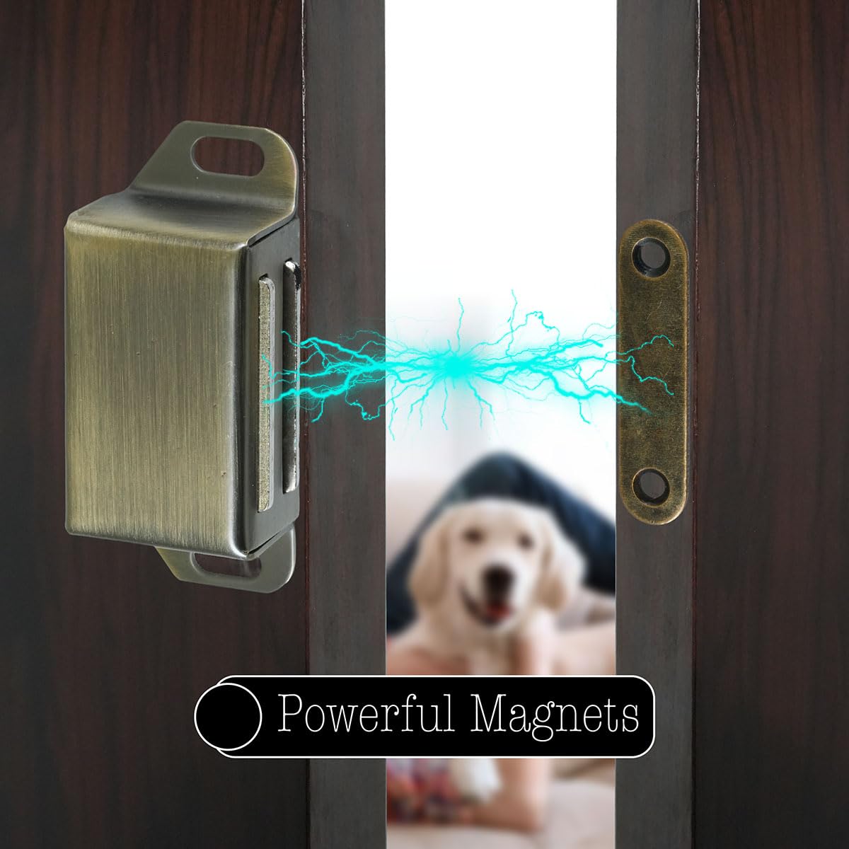 Selyse Magnetic Catch Door Magnets for Cabinet Doors Strong 14 kg Magnetic Clasps, Stainless Steel Drawers - Image 3