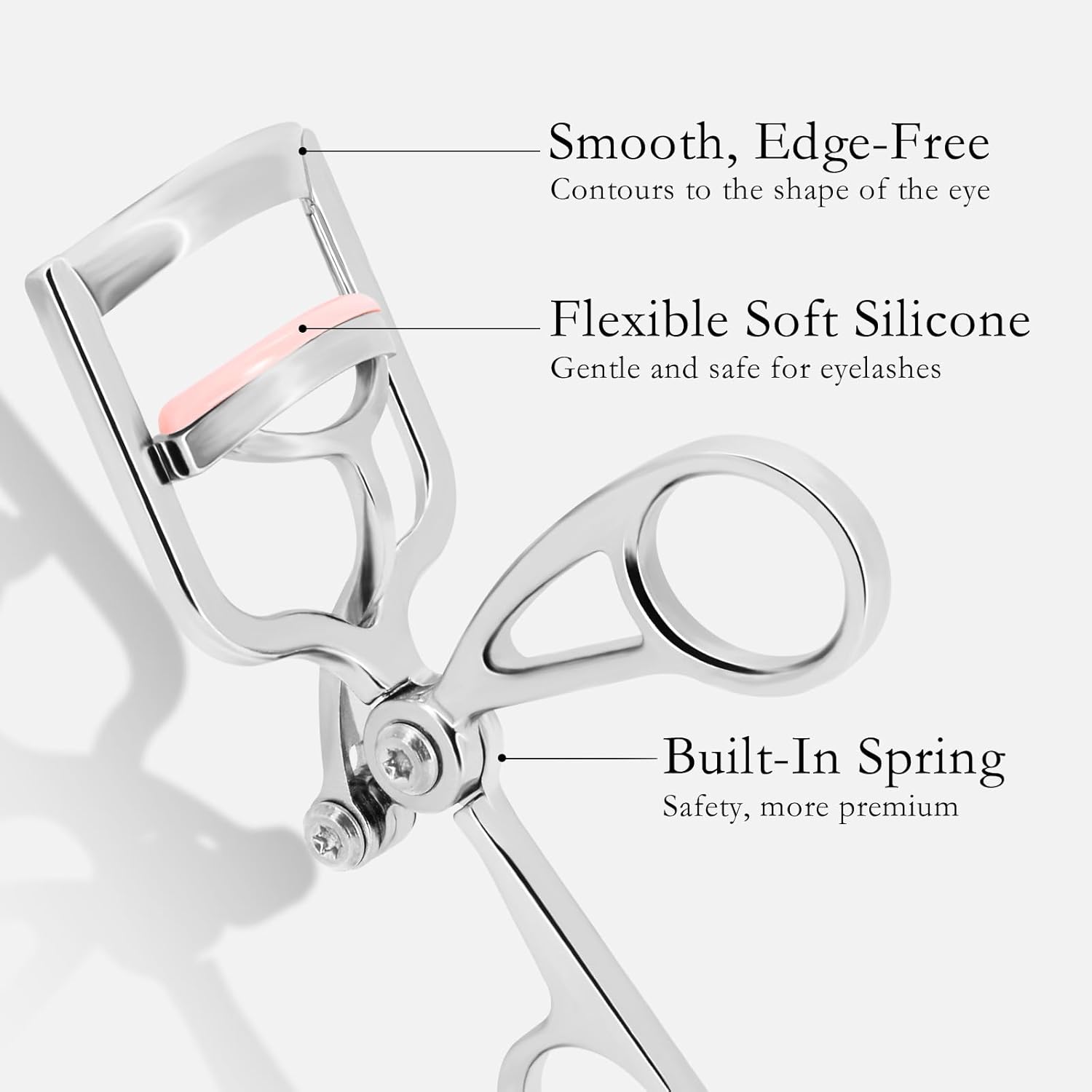 Luxurious Eyelash Curler, Professional Eyelash Curlers Long Lasting Lash Curl Eye Opening Voluminous Lashes Curler Heavy Duty, Zinc Alloy (Silver) - Image 4