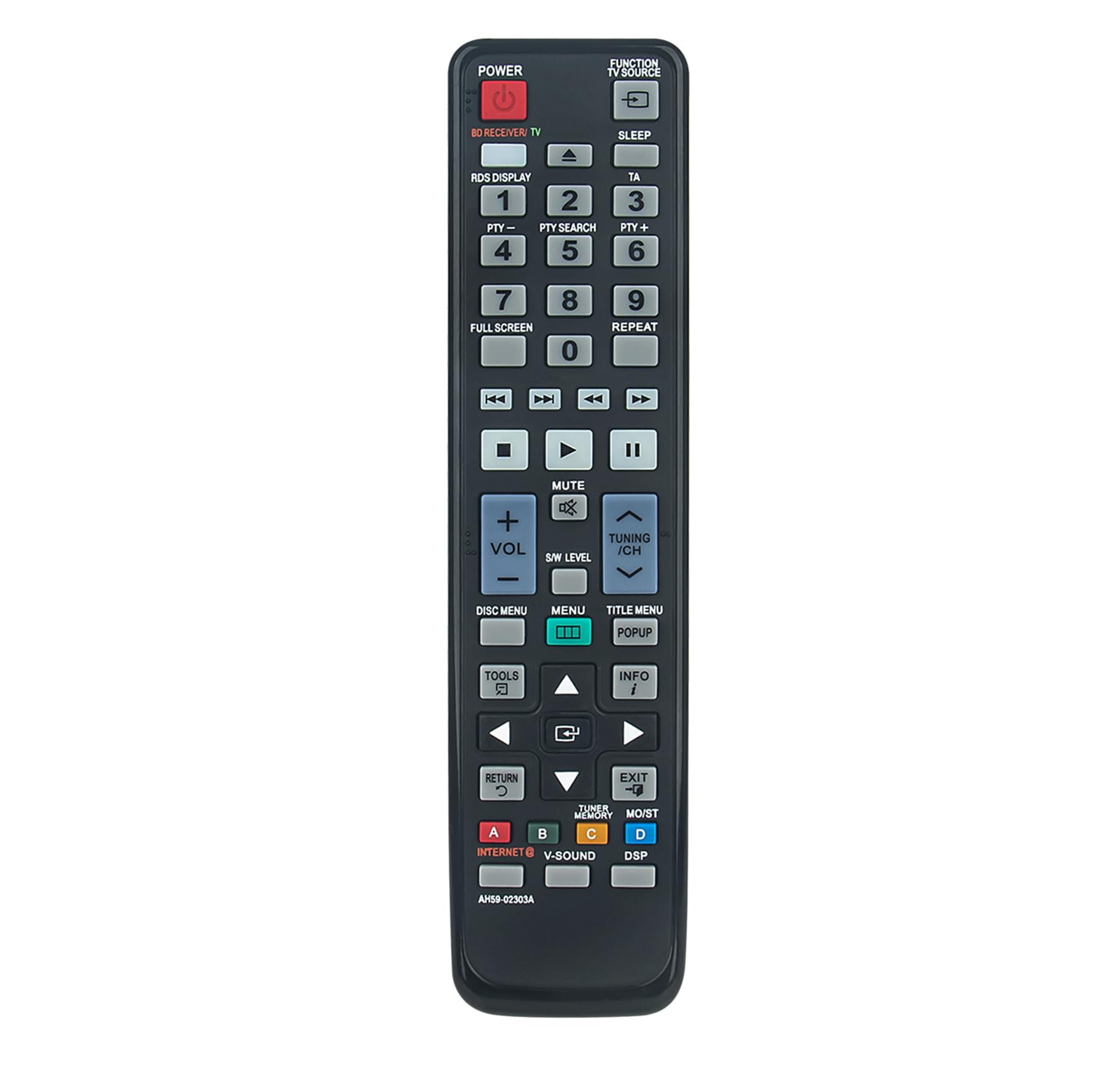 AULCMEETAH59-02303A Replacement Remote Control Compatible with Samsung Home Theater Full HD Blu Ray DVD HT-C7559W, HT-C7550W, HT-C7300, HT-C7200, HT-C6930, HT-C6800, HT-C6730, HT-C6500,HT-C5900