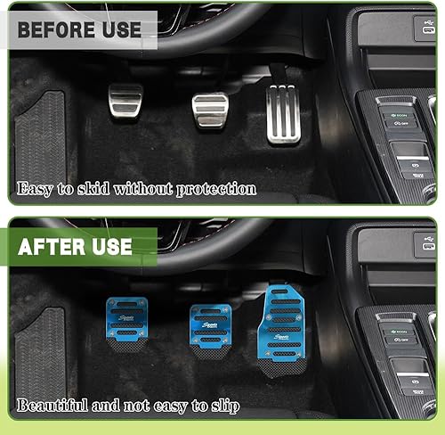 Miniatura 6 de Fundas para pedal de automóvil, cubierta de aluminio para pastillas de freno de transmisión manual automática, repuesto de pedal de goma de metal