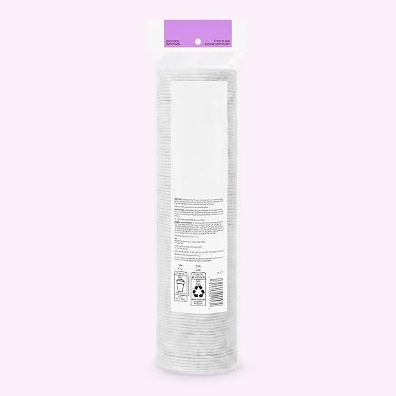 Amazon Essentials Exfoliating Cotton Rounds, 100 Count (Pack of 1) (Previously Amazon Basics)