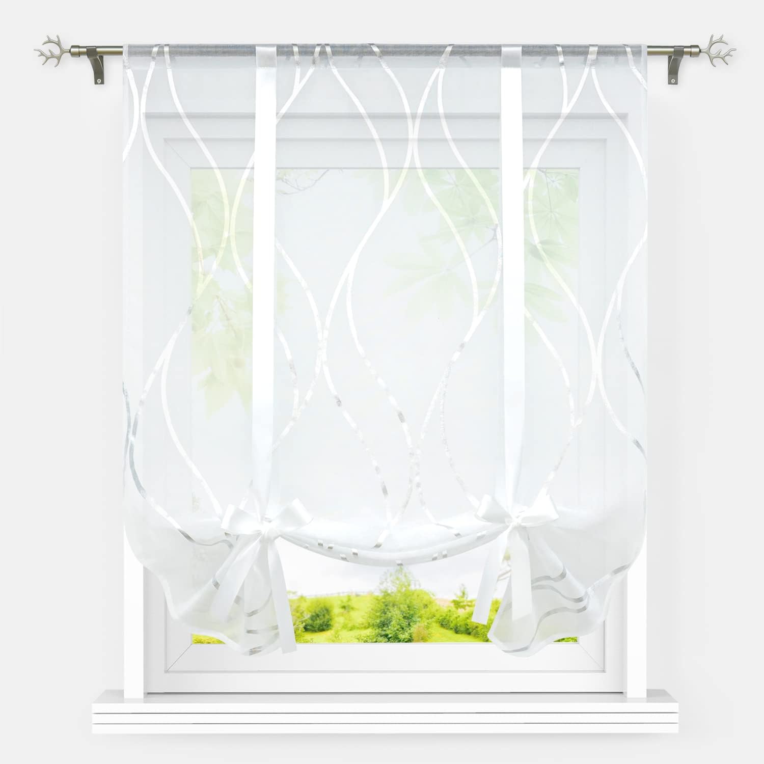 Amazon.de Heichkell Raffrollos für Fenster ohne Bohren Bindegardine