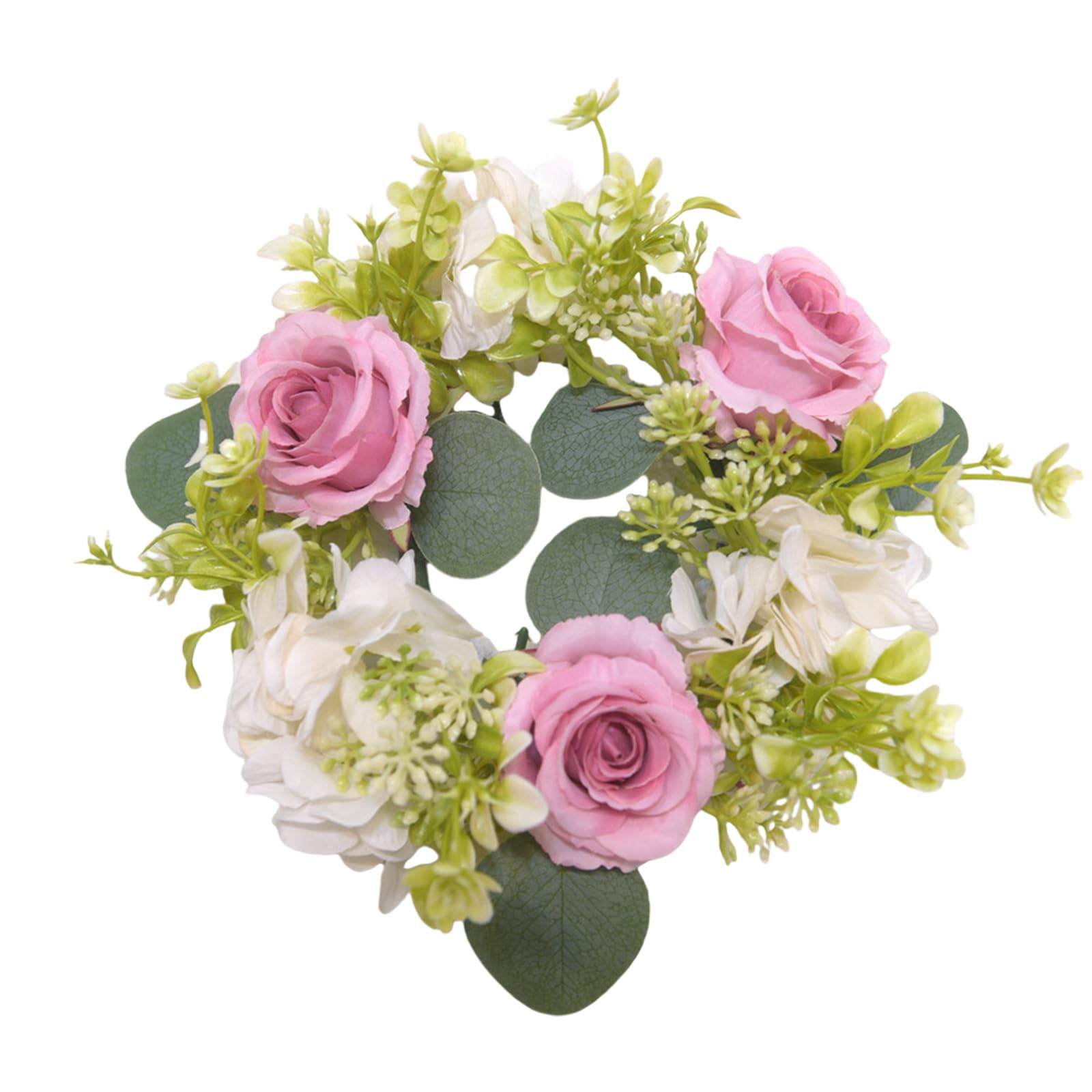 Tsophreniq Rings Wreath Artificial Rose Flower Wreath for Pillars Wine Bottle Christmas Wedding Party Decoration Wedding Table Decoration