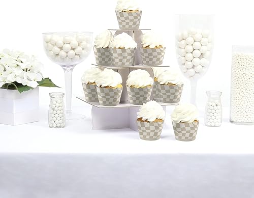 Miniatura 10 de Big Dot of Happiness Fiesta a cuadros azules - Decoraciones - Envoltorios para cupcakes - Juego de 12