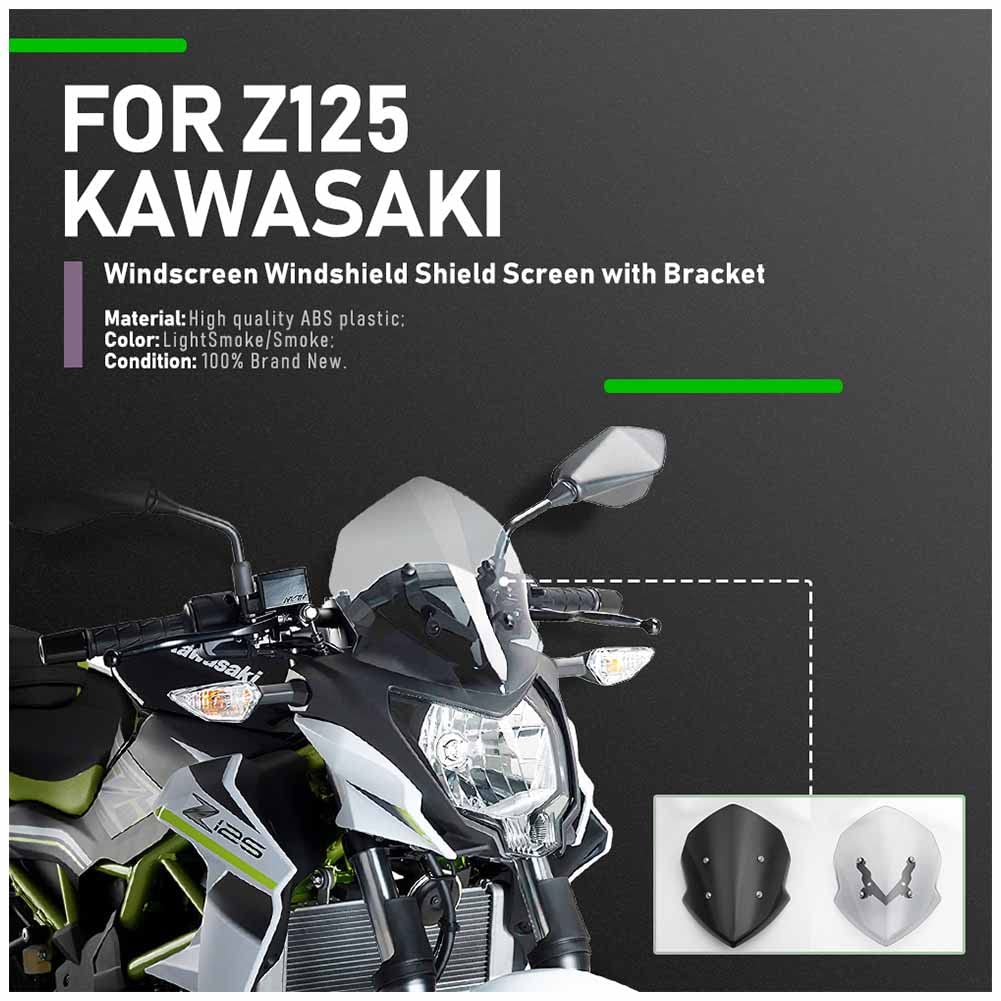 Waase For Kawasaki Z125 Z 125 Pro 2019 2020 2021 2022 Windscreen Windshield Wind Deflector Shield Screen Visor Glass - View #3