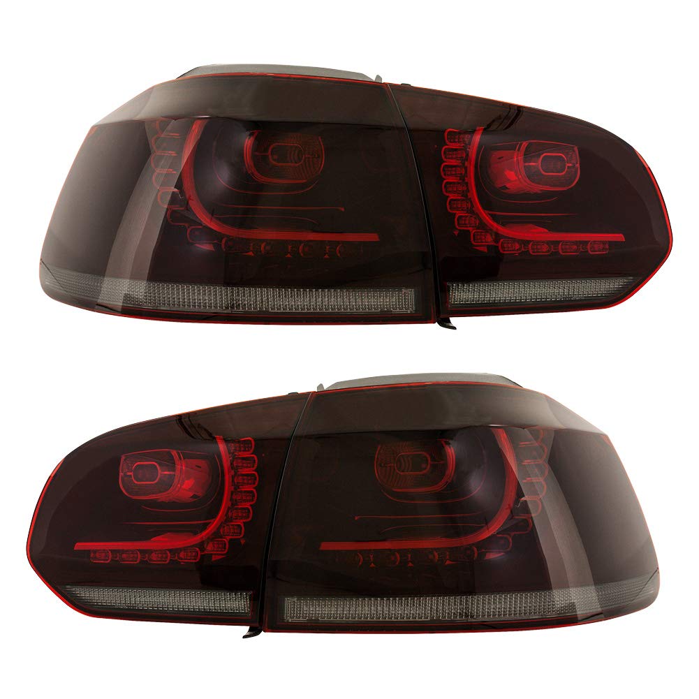Set di luci posteriori LED R-Look compatibile con Volkswagen Golf VI 2008-2012 escl. Variant - Rosso/Trasparente/Grigio - incl. luci dinamiche