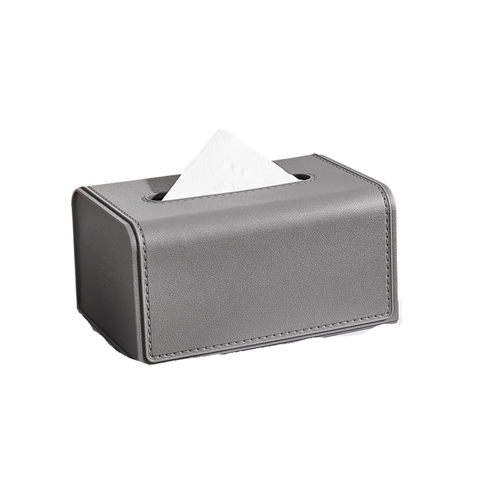 Eefpxwtz Grey Household Square Tissue Box， Leather Tissue Box Cover Multicolor Napkin Wet Paper Holder Car Desk(Grey)