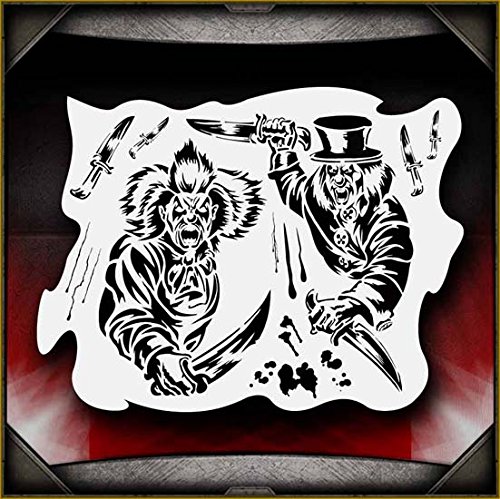 Clowns 8 AirSick Airbrush Stencil Template