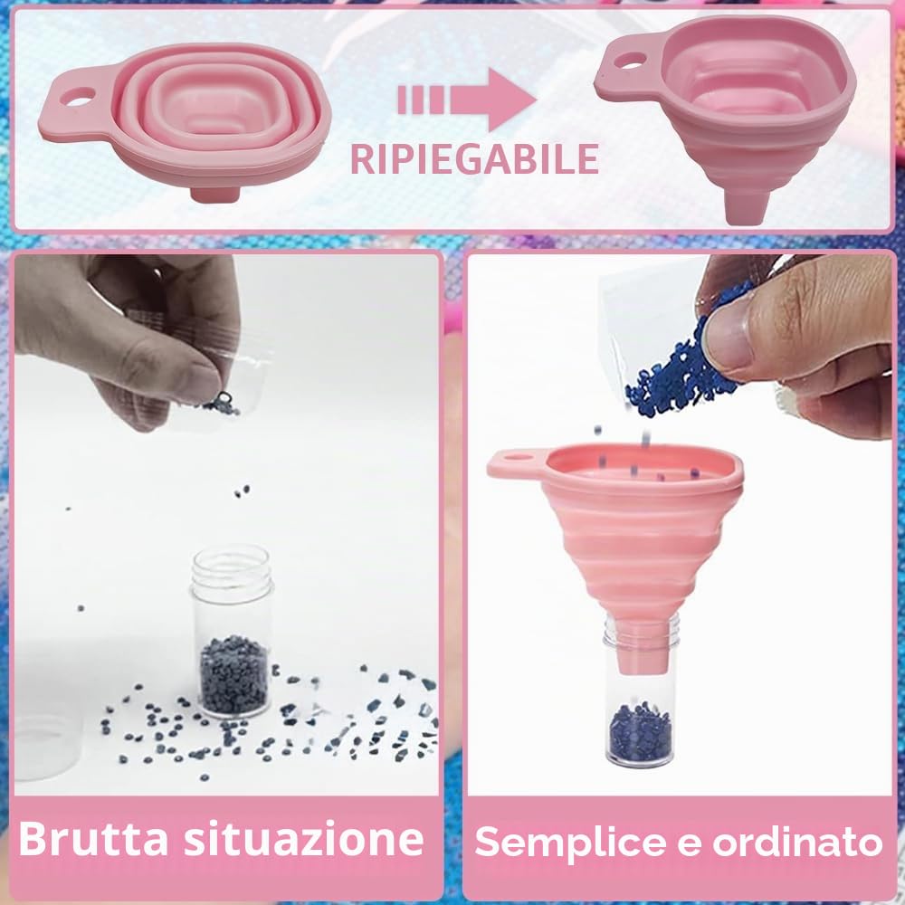 60 Slots Diamond Painting Kit, Organizer Accessori, Vasetti Rotondi Contenitore Trasparente per immagazzinare Pietre, Perline e Kit di Strumenti per Il Fai-da-Te