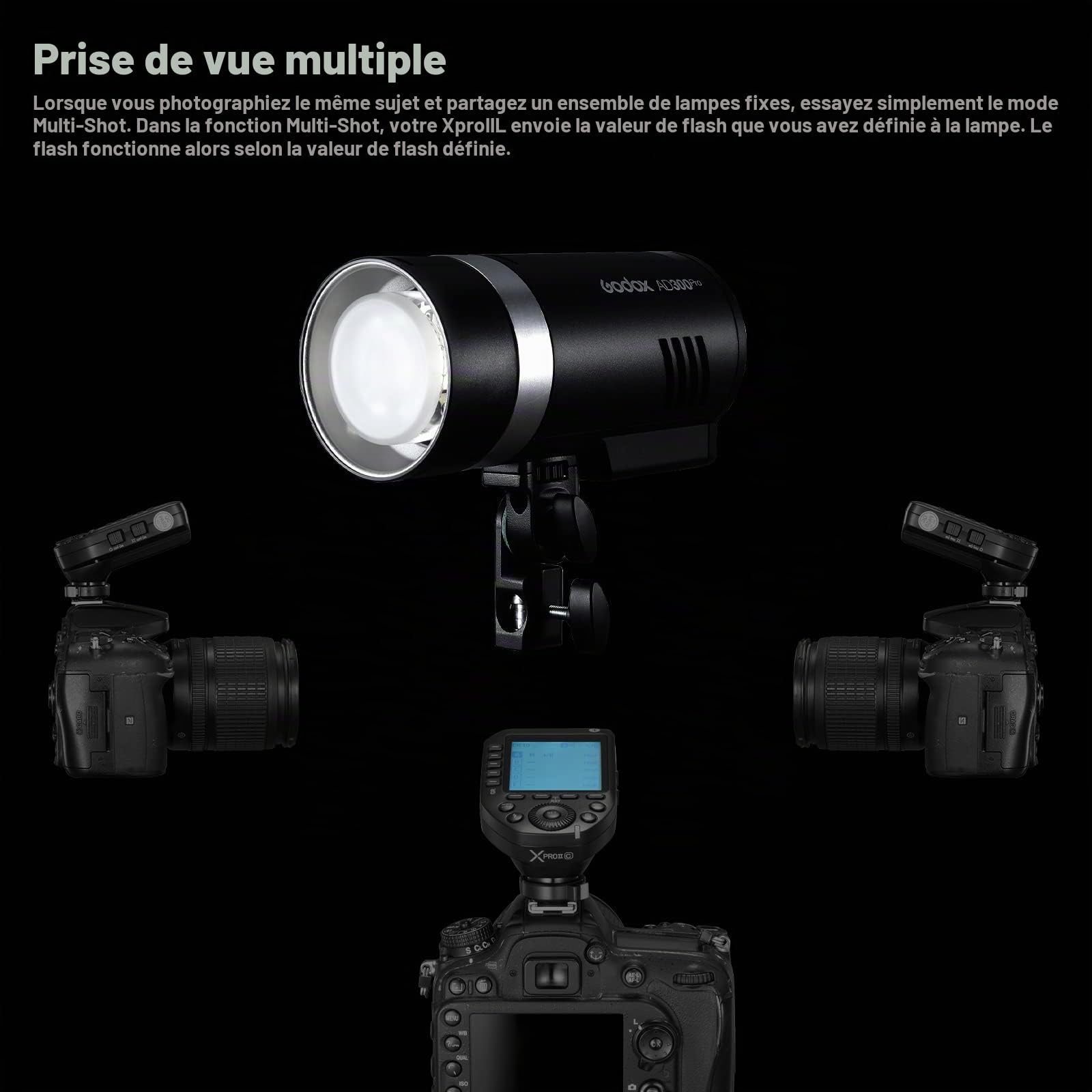 Godox XproII-C Flash Trigger 2.4 GHz 1/8000s HSS TTL Appareil Photo sans Fil avec écran LCD pour Canon
