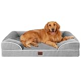 EHEYCIGA Orthopedic Extra Large Dog Bed, Waterproof Washable XL Pet Bed 44' | Non-Slip Bottom and Egg-Crate Polyurethane Foam Big Dog Couch Bed with Washable Removable Cover, Grey Grey 44.0'l X 32.0'w X 6.5'th