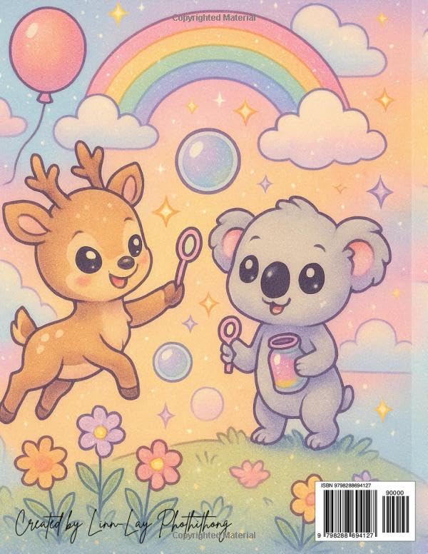 Mini Kawaii Animals: A coloring book for little big hearts image 3