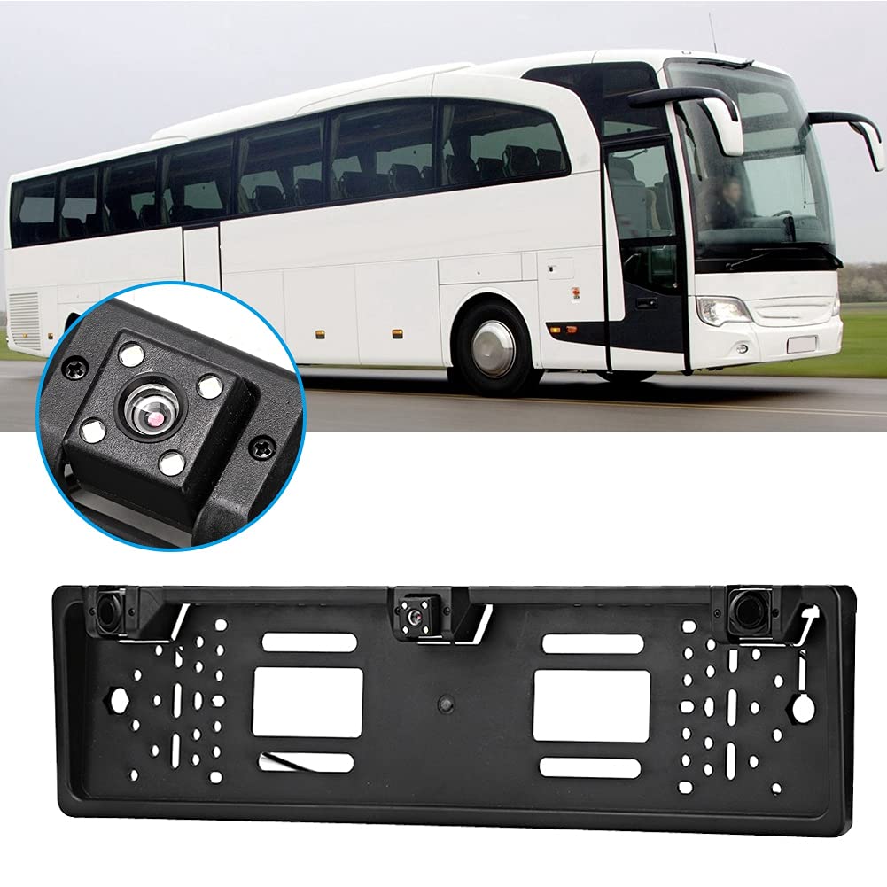 camera de recul led Marco de placa de matrícula europea Cámara 12LED Pantalla de marcha atrás Sensor de estacionamiento Accesorios para automóvil placa de matrícula cámara de respaldo coche para camio