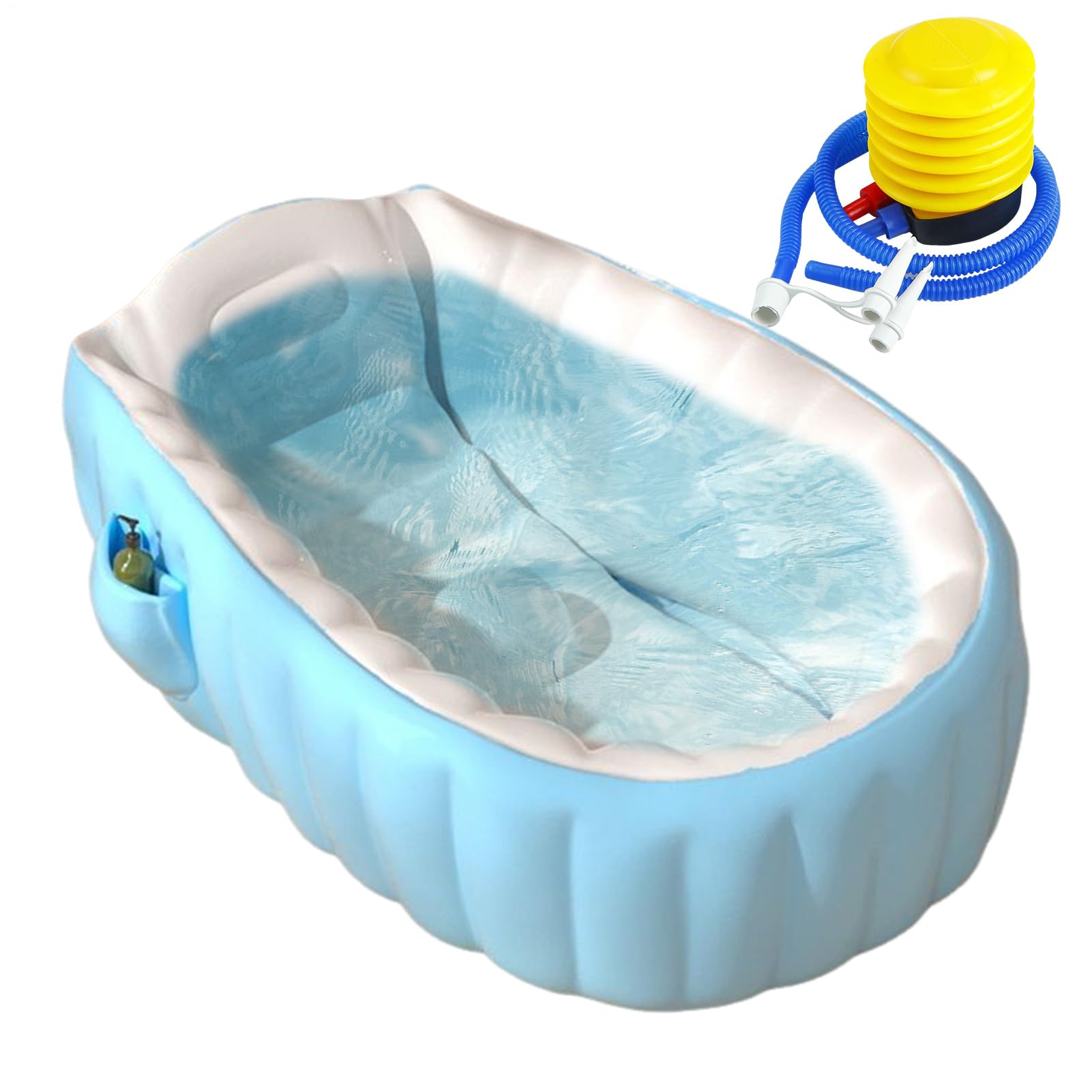 Vasca Da Bagno Da Viaggio per Neonato Catino Pieghevole Essenziale Bimbi 2+ | Vasca Portatile Bambini Con Pompa A Pedale Casa Interno Bagno Hotel Esterno Viaggio Vacanza Bambini Piccoli