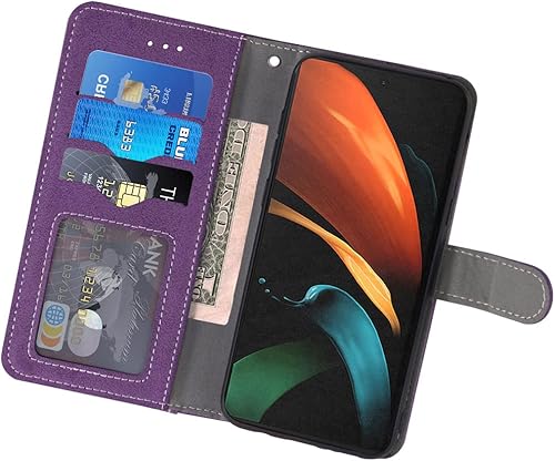 Miniatura 3 de Asuwish Compatible con Samsung Galaxy Z Fold 3 5G 2021 Funda tipo cartera y correa para la muñeca, soporte para tarjetas de crédito, soporte a