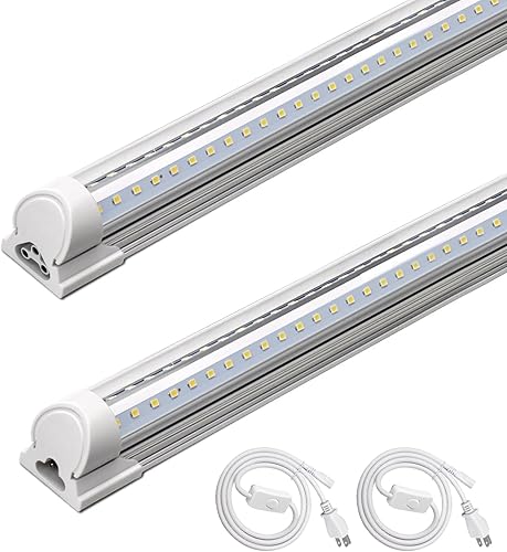 Barrina T8 - Luz LED para tienda de 4 pies, 40 W, 5500 lúmenes, 5000 K, cubierta transparente, luces de techo de garaje, lámpara LED en forma de V, disponible en Yaxa Costa Rica