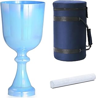 DXDXZDXLUF Cuenco Cantor de 432 Hz con Cuenco Cantor de Cristal curativo, con Bolsa de Transporte y mazo de Gamuza, Cuenco Cantor de Chakras para meditación, Color Azul (Nota D, 6 Pulgadas)
