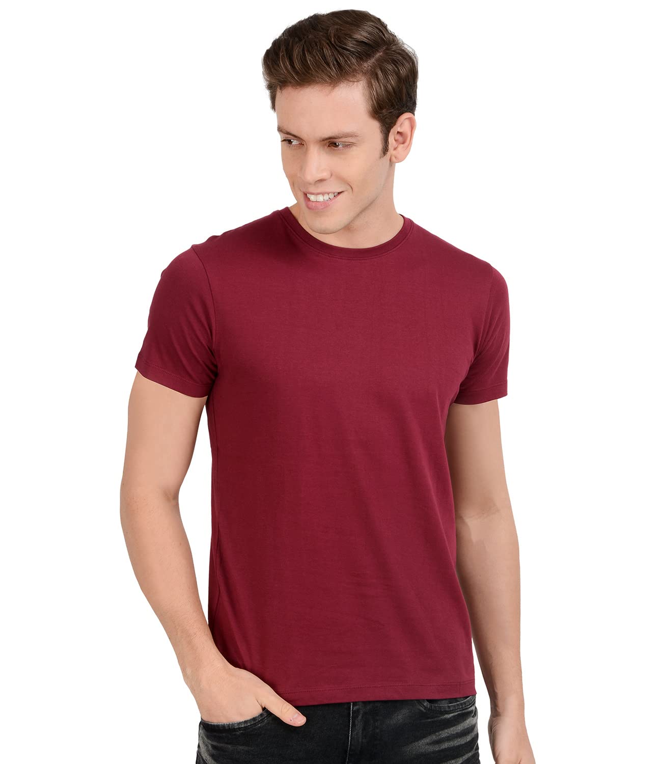 scott international Men's 180 Gsm Bio Wash Tshirt For Men Organic Cotton Regular Fit T-Shirt Round Neck Cotton T-Shirt For Men Bio Washed Tshirt Solid Plain Tshirt For Men-picture-33