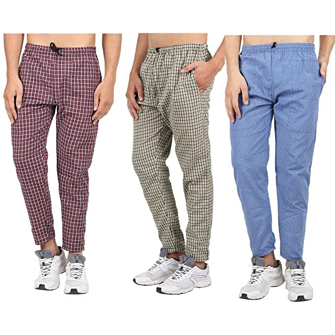 awala fashion Men's Cotton Blend Checkered Pyjama (Pack of 3) (Payjama-P3-RBY-XL_Red::Blue::Yellow_XL)-picture-15