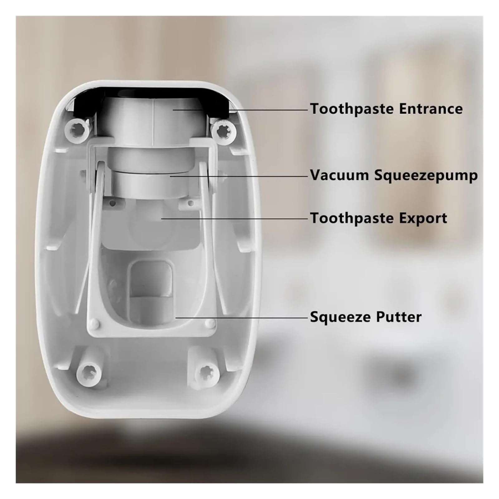 Genérico Dispensador automático de Pasta Dientes, Soporte for cepillos, Soportes for for baño