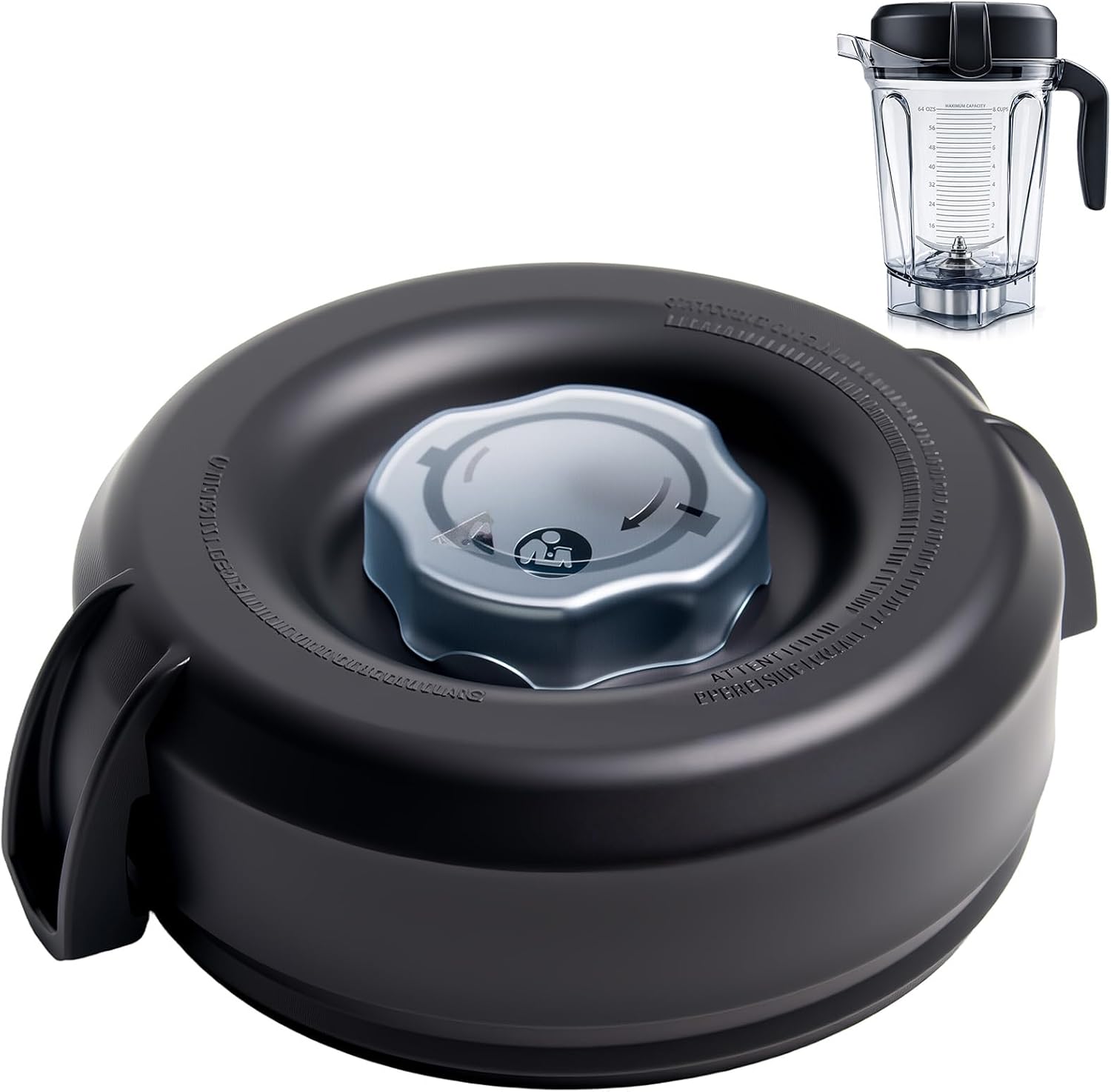 Blender Lid Replacement for Vitamix 64oz Low-Profile Container | BPA-free, fits 64oz low-profile containers. Compatible with Pro 750, 5300, 6500, 7500, E320, VM0158, VM0197