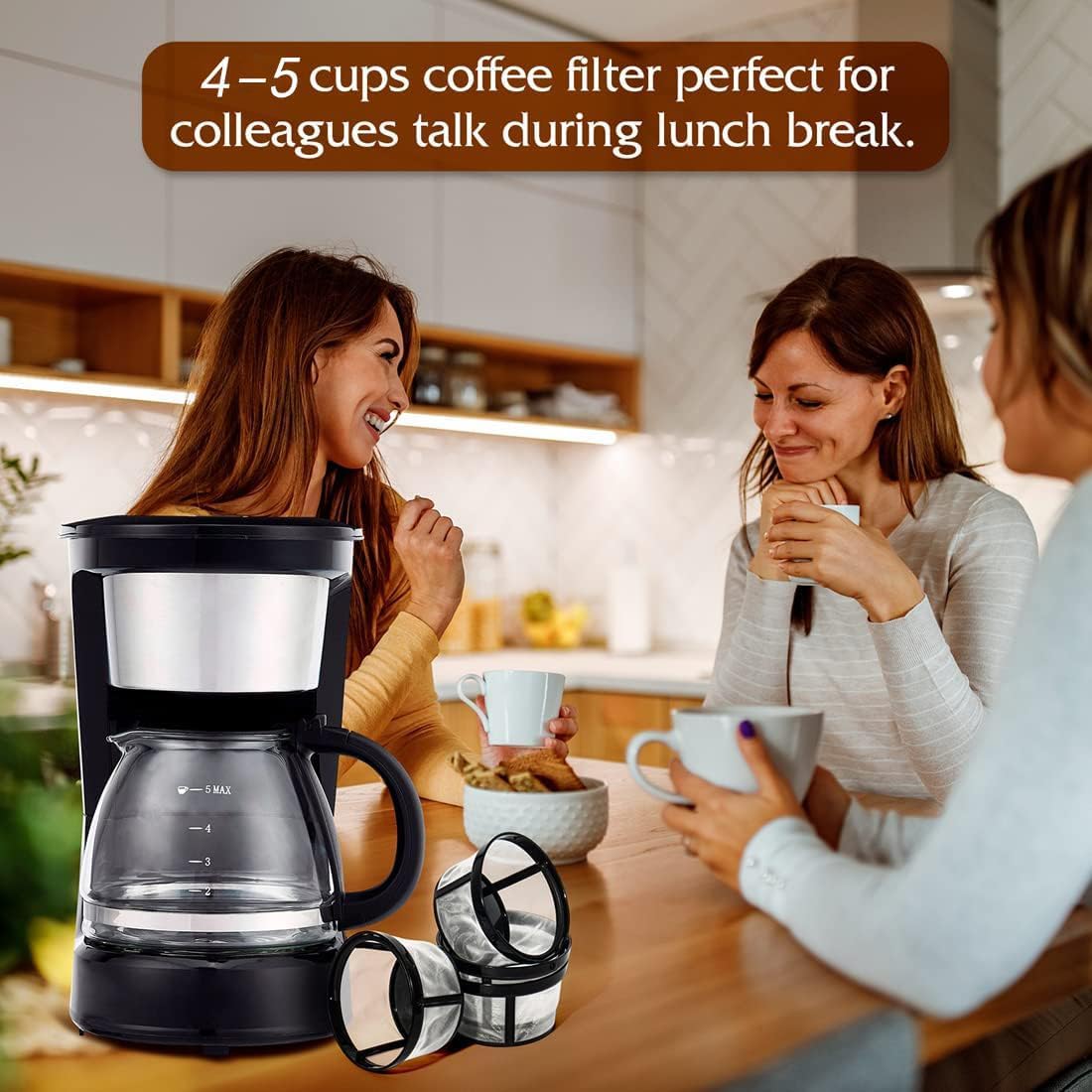 Filtros de café reutilizables para 5 tazas