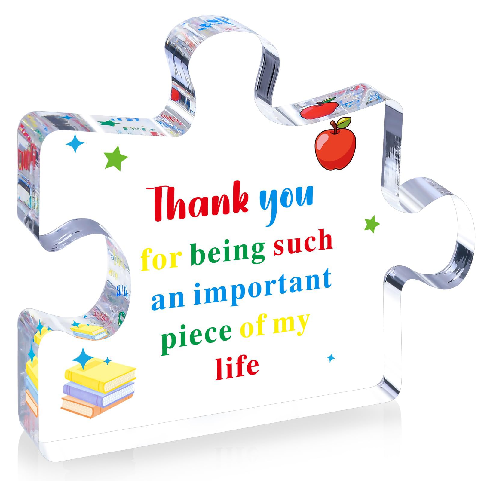 Yunvisty Women's Red Teacher Gifts A Heartfelt Thank You Acrylic Plaque Thank You For Being Such An Important Piece Of My Life Gift Special Teachers Teaching Assistant Mentor Midwife For Woman Colleague Gift